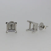 Sterling Silver Semi Mount Earrings Setting SQ 5x5 mm Stud - Syzjewelry